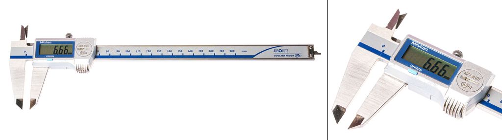 Måleverktøy med digital visning. Foto.