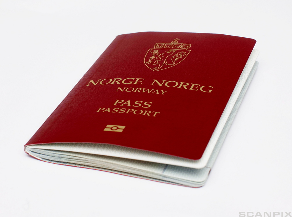 Et norsk pass. Foto.