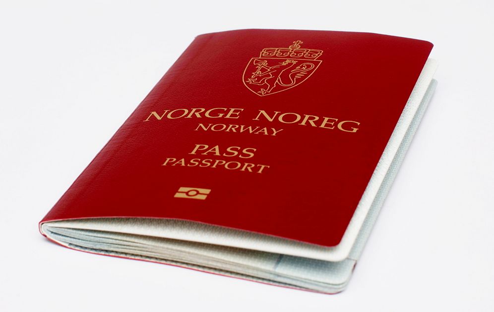 Et norsk pass. Foto.