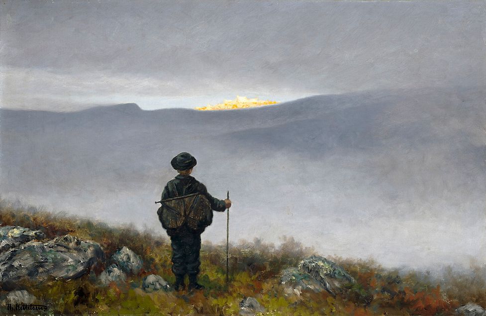 Soria Moria slott av Theodor Kittelsen. Maleri. 