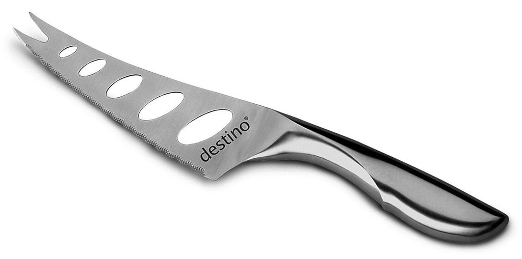 En ostekniv mot hvit bakgrunn. Foto.