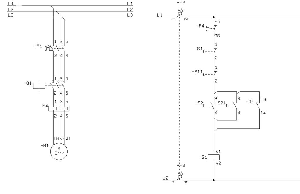 Skjema over hovudstraum og styrestraum for start og stopp frå to stader. Foto.