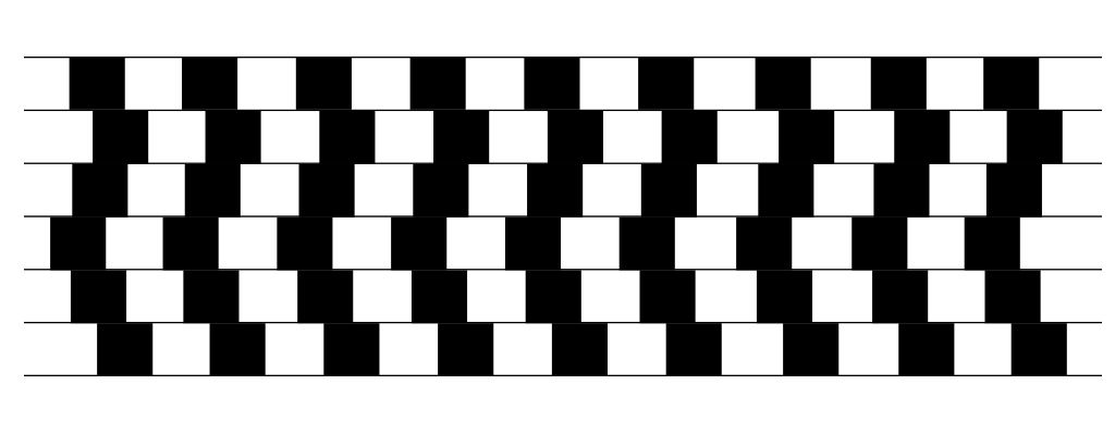 Persepsjon. Linjer og kvadrat i sorthvitt. Illustrasjon.
