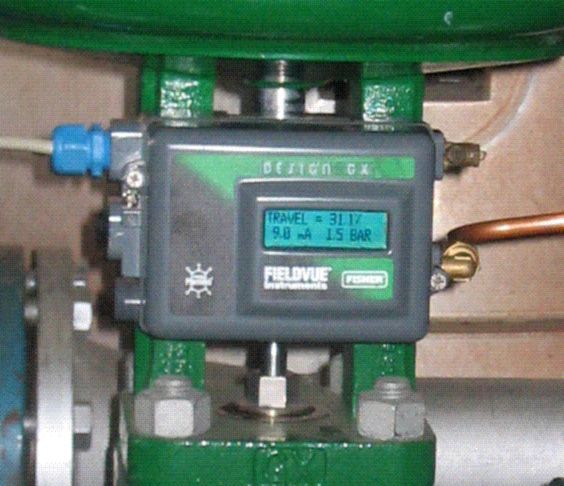 Posisjonsregulator på en reguleringsventil. Foto.