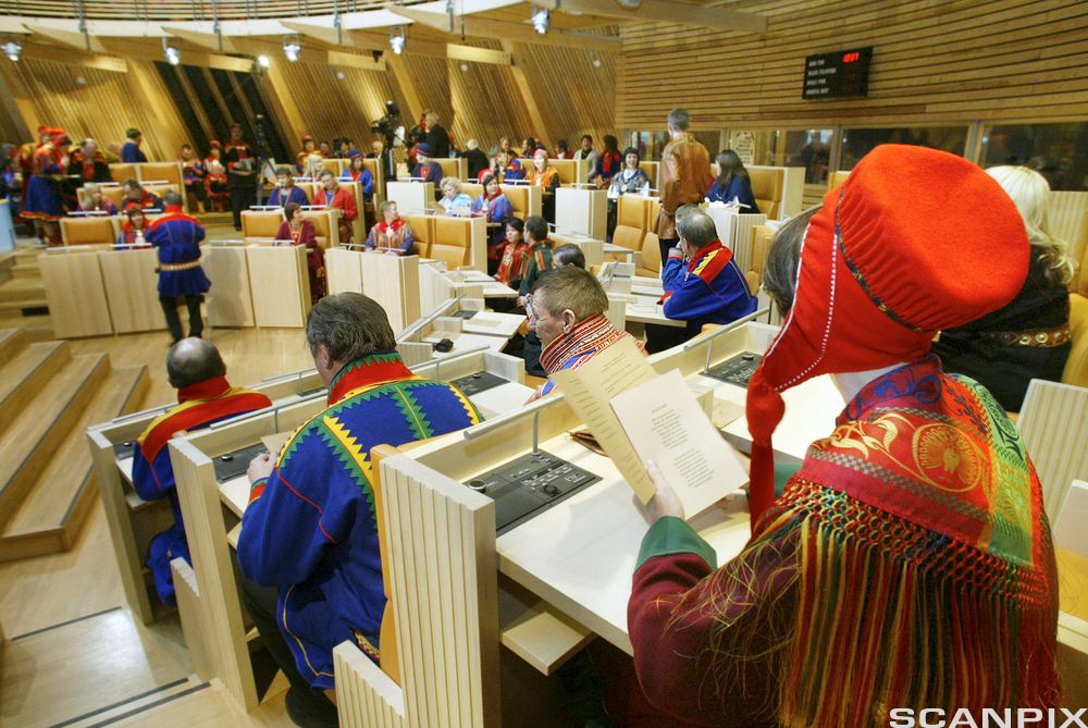 Fra plenumssalen i Sametinget. Foto.