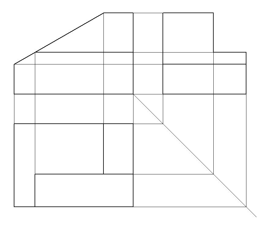 Bilde. Tegning av projeksjonslinjer.