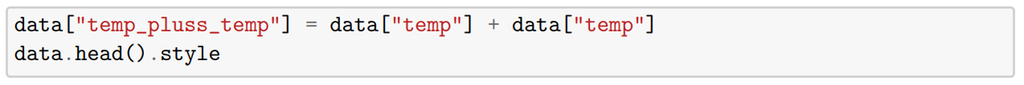 Skjermbilde av en programkode i Python som sier at temperaturdata fra to ulike kolonner skal summeres. Skjermbilde