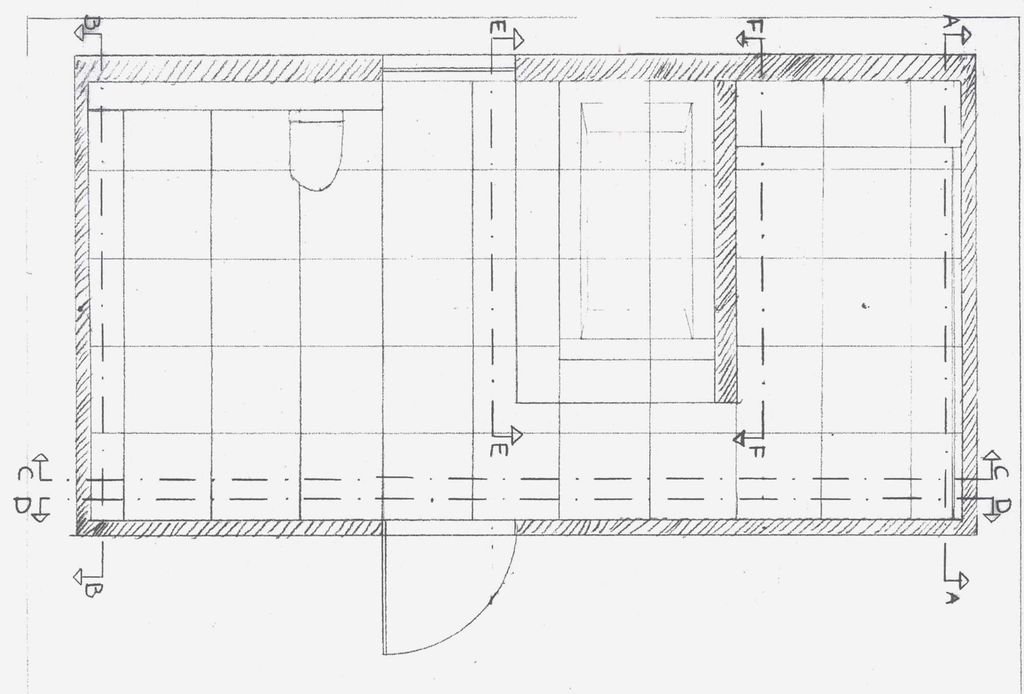 Gulvplan der plassering av fliser er tegnet inn. Illustrasjon.