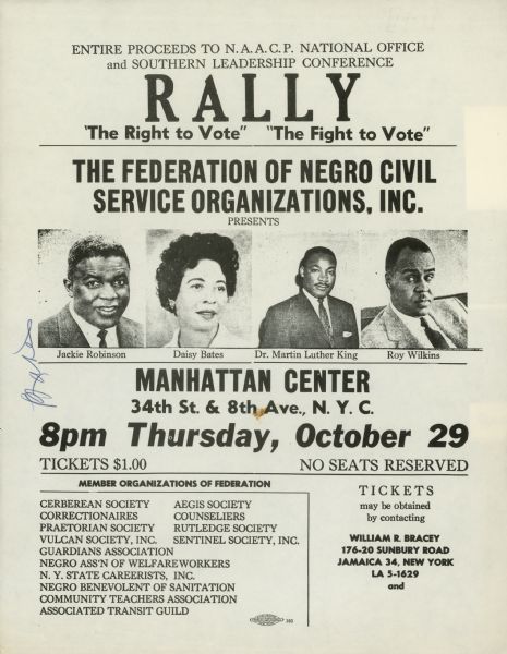 The Right to Vote Rally. Poster.