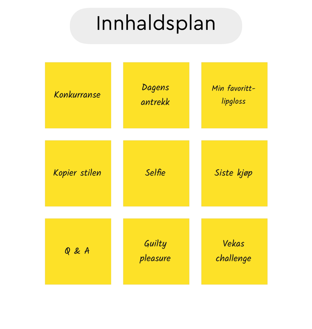 Plan med Post-it-lappar. Illustrasjon.