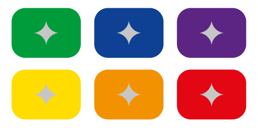 Figurer i ulike farger kombinert med grått. Illustrasjon.