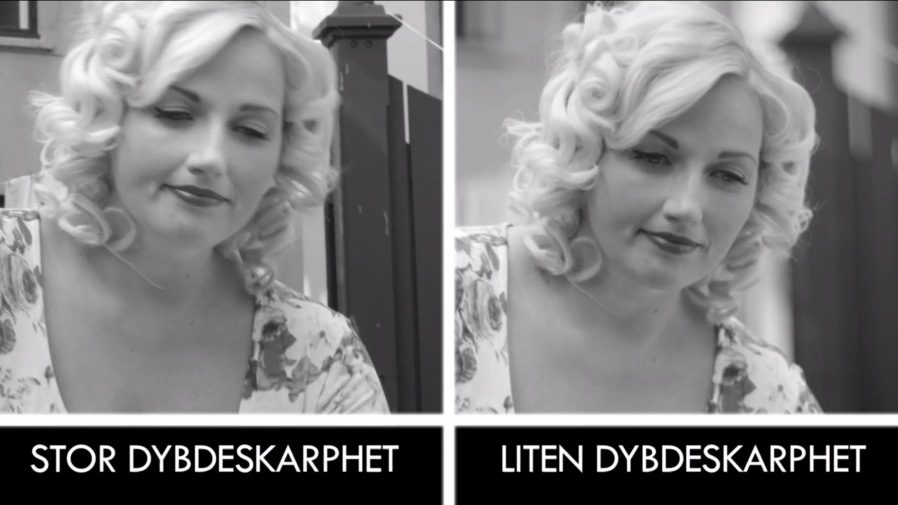 To portrett med ulik djupneskarpleik. Foto.