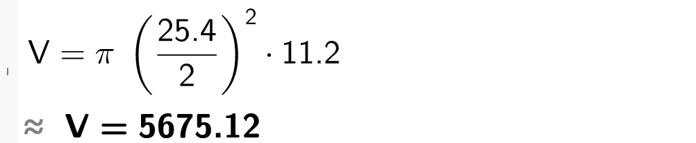 Regne ut volum av sylinder i GeoGebra. Bilde.