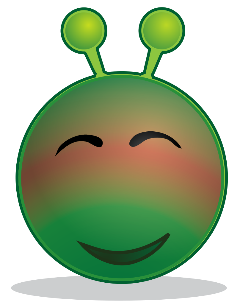 Smilefjes med fornøyd smil. Illustrasjon.