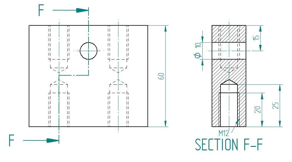 Snitt vist i flere plan. Konstruktør sparer tid og plass. Illustrasjon.