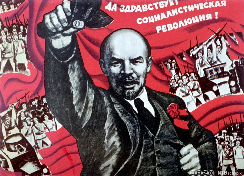 Lenin seirer i borgerkrigen. Propagandaplakat.