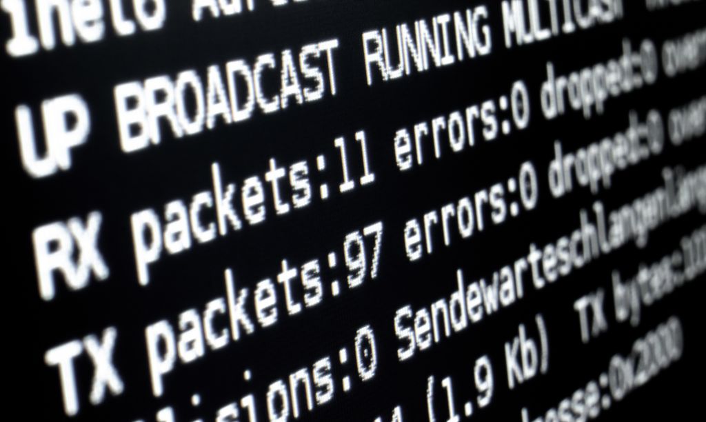 Skjerm med nettverksinformasjon i Linux. Foto.