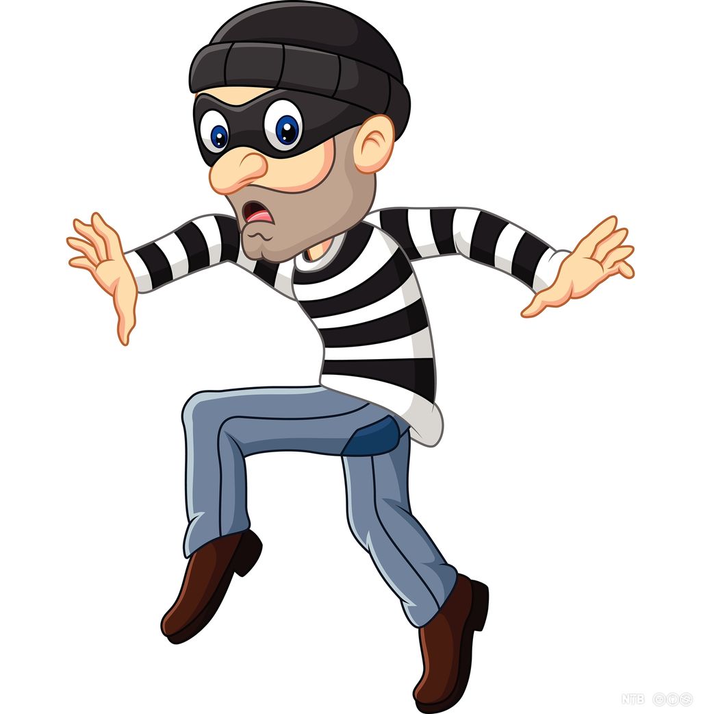 Thief walking carefully. Illustration.