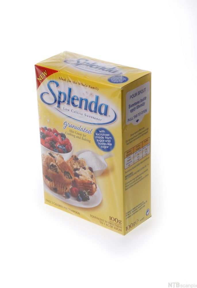 Ein pakke med Splenda. Foto.