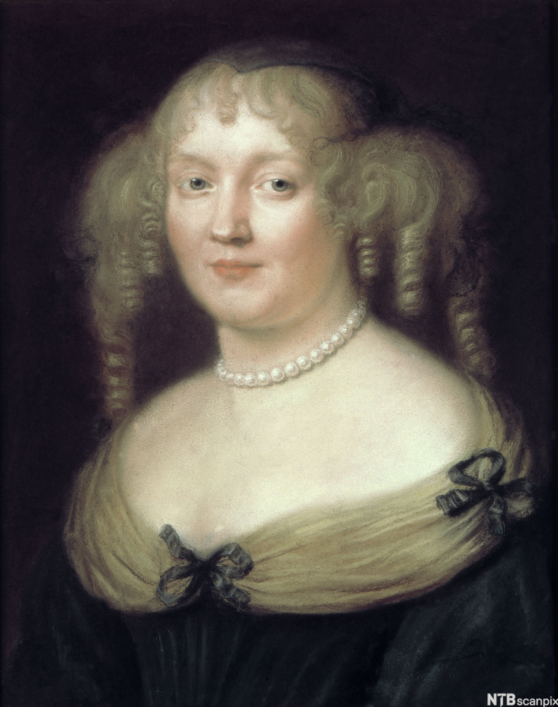 Portrett av dame fra barokken. Maleri.