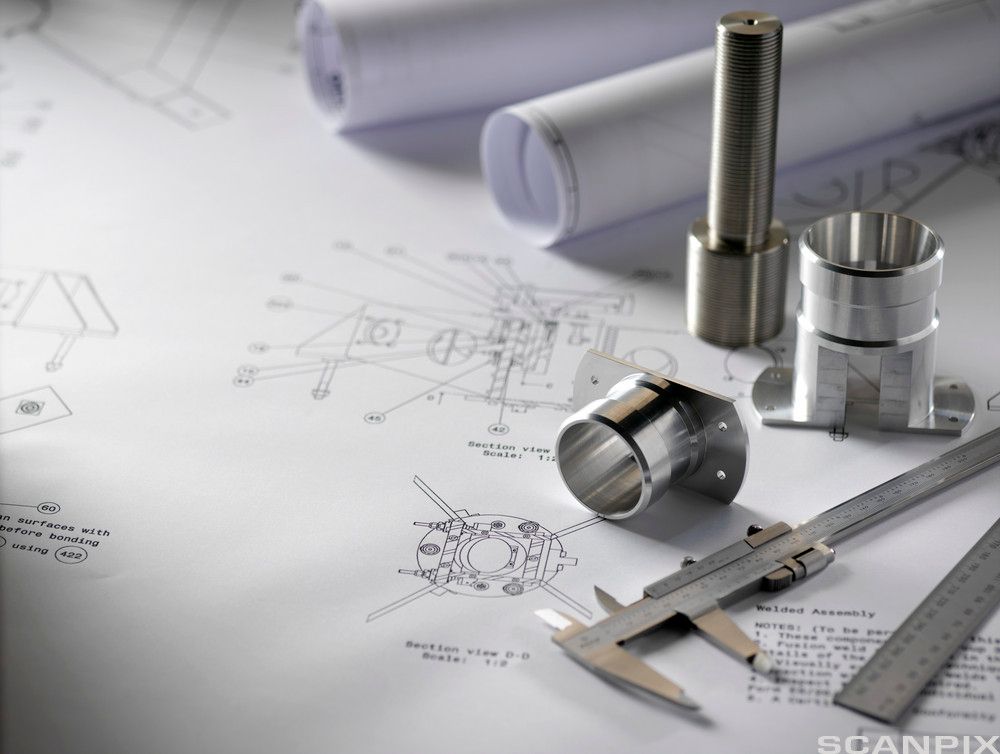 Ingeniørutstyr og mekaniske komponenter. Foto.