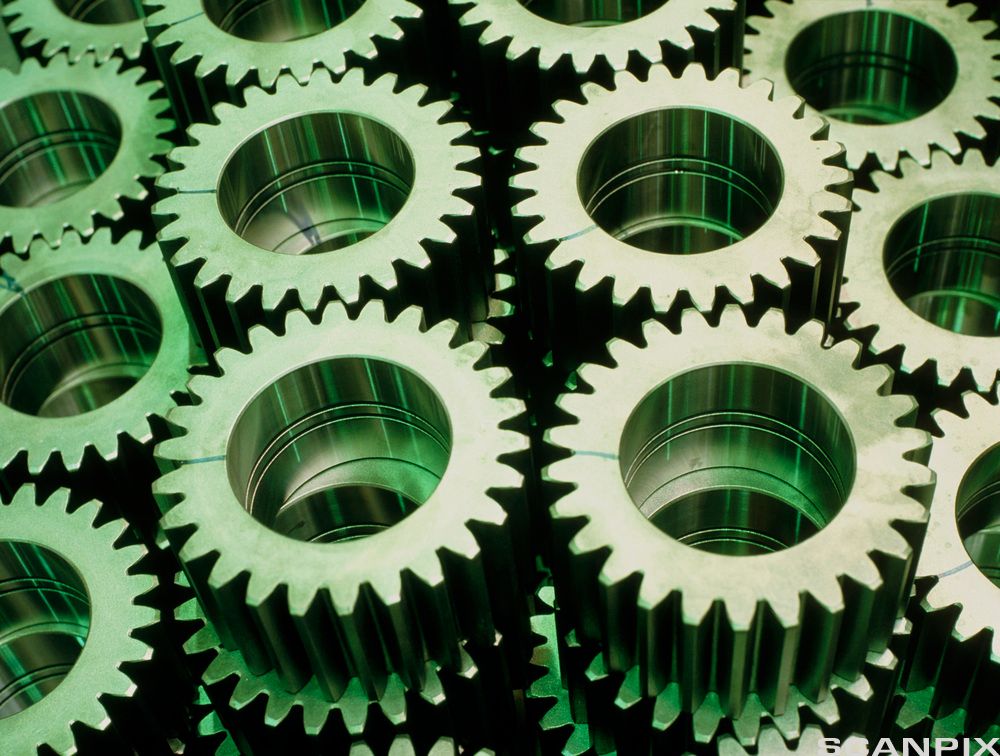 Eksempel på tannhjul som blir brukt i valseverk. Foto.  