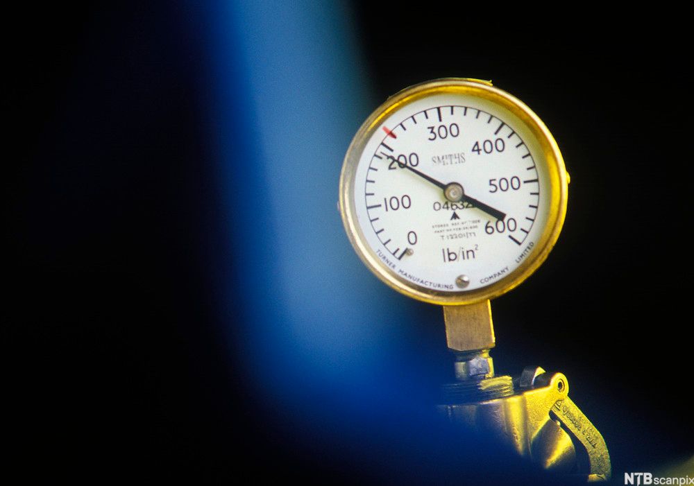 Pressure gauge, eller trykkmåler. Foto.