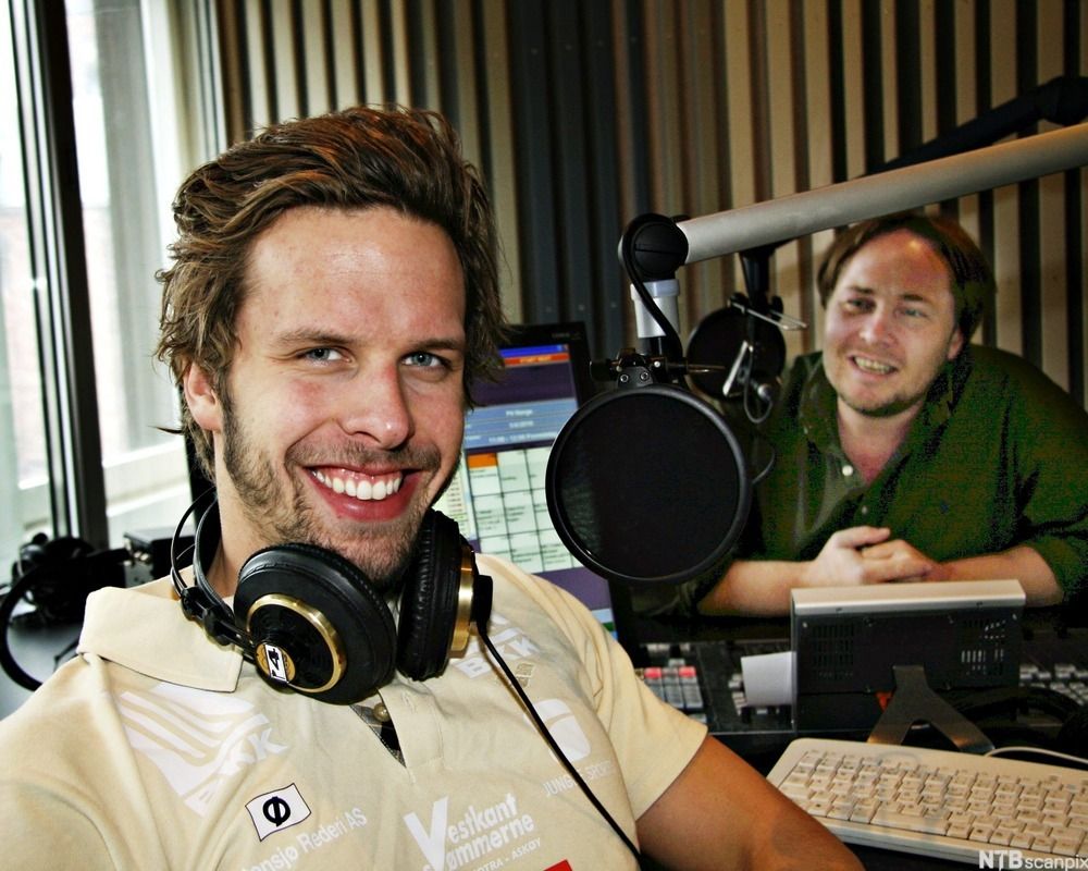 Alexander Dale Oen og Michael Andreassen i P4. Foto.
