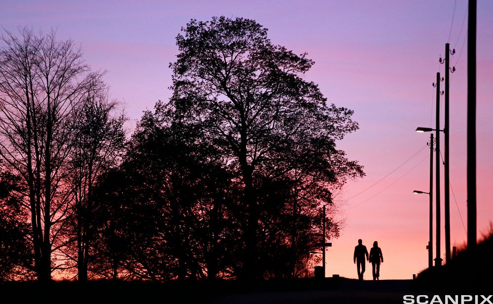 Par i solnedgang