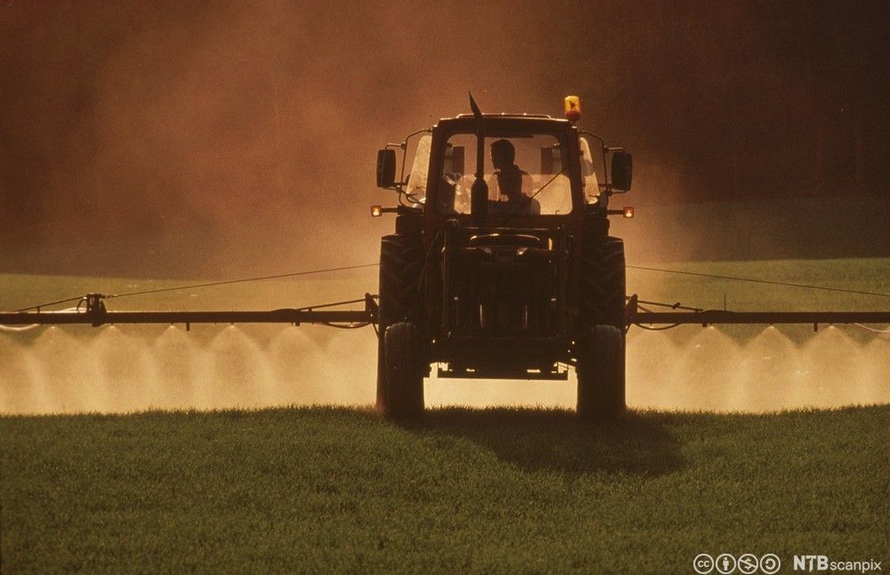 Sprøyting av åker. Foto.