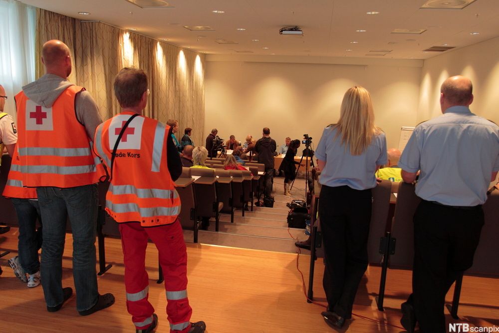 Pressekonferanse etter ulykke. Foto.