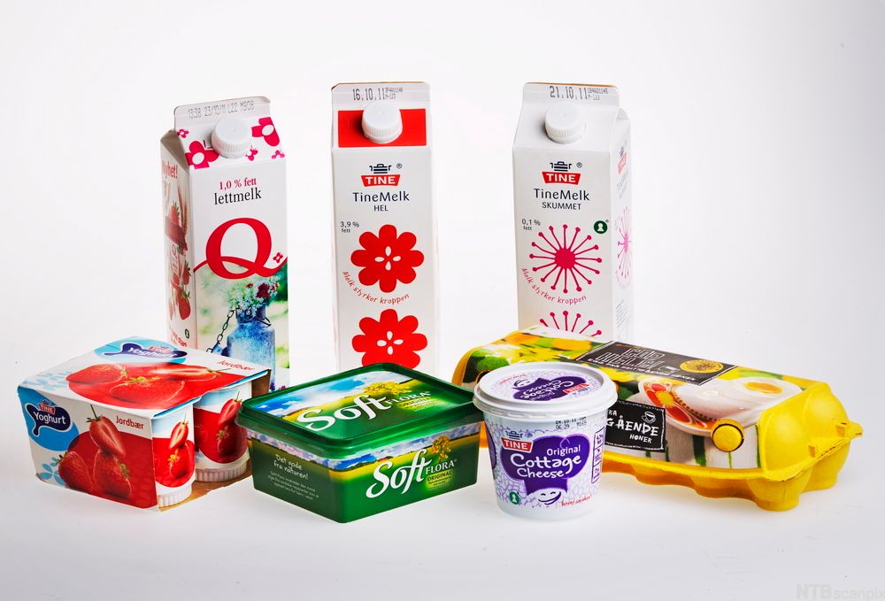 Egg og meieriprodukter. Foto.