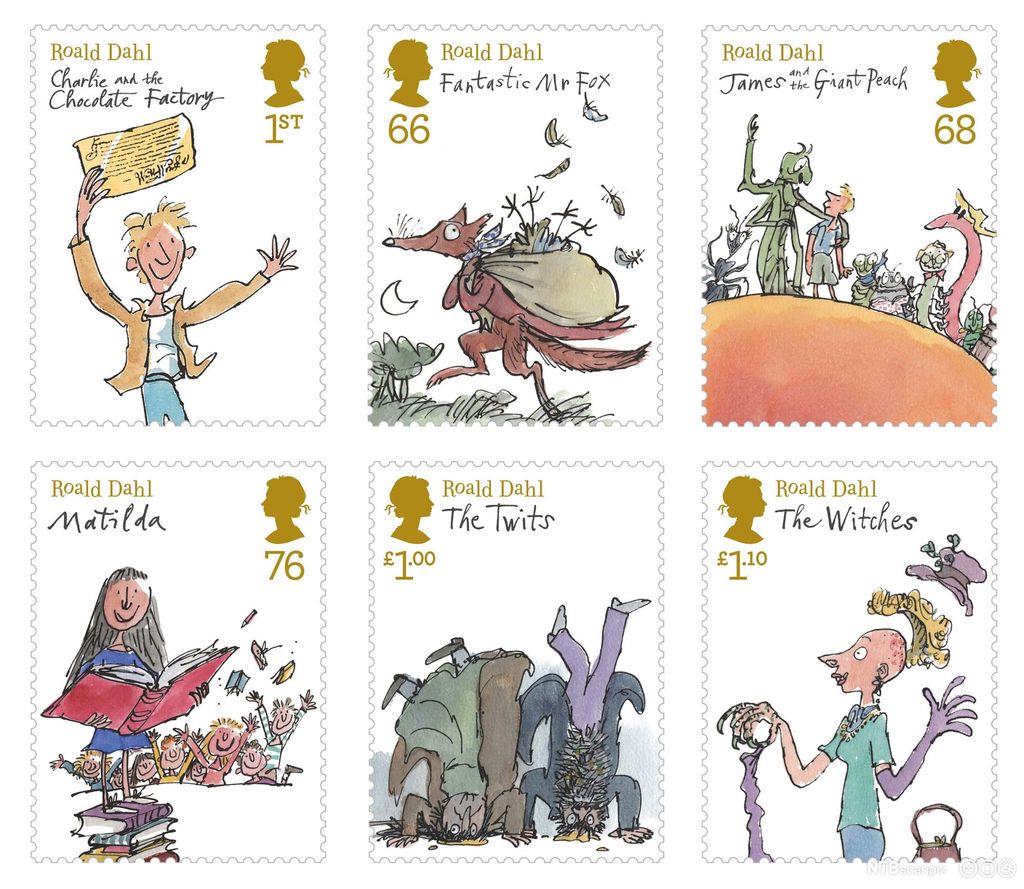 Royal Mail's set of stamps celebrating the work of the iconic author, Roald Dahl