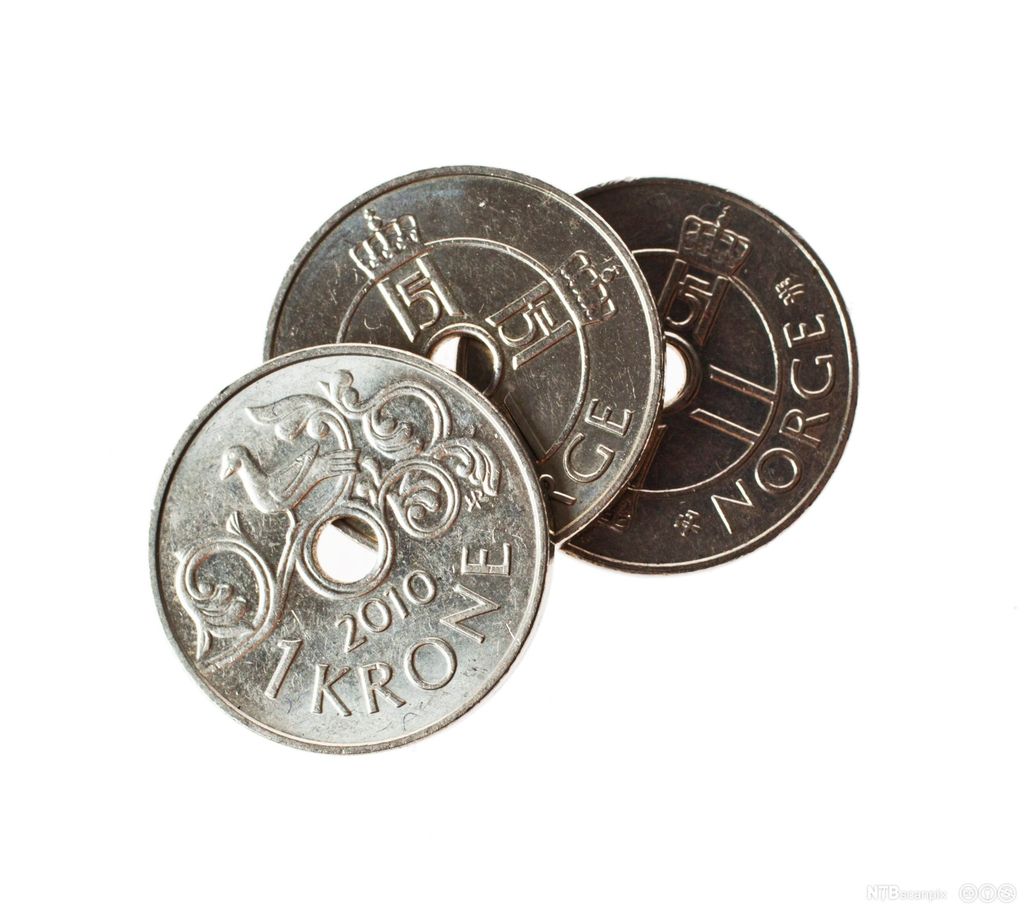 Tre kroner. Foto.