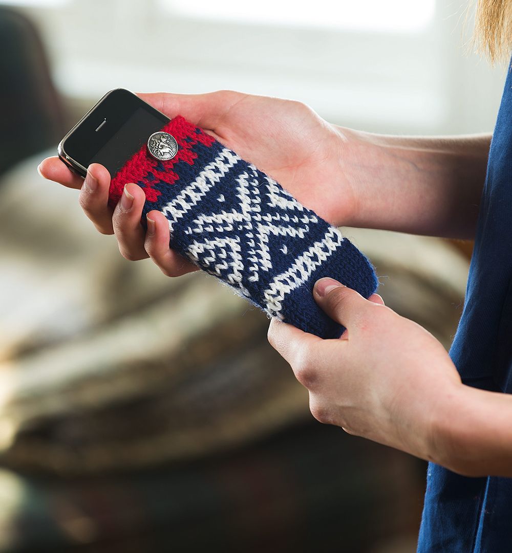 Strikket cover til iPhone