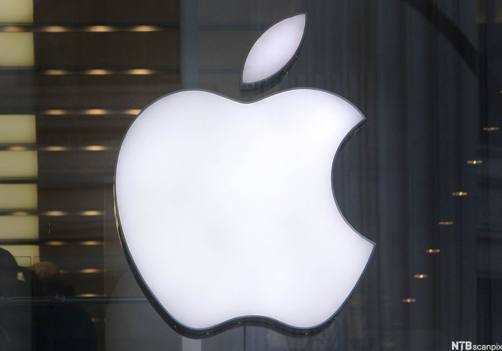 Logoen til Apple. Foto.