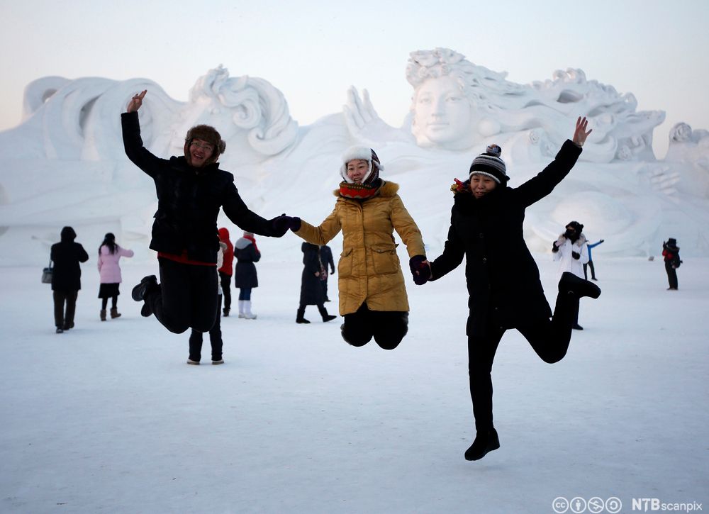 Snøskulptur i Harbin. Foto.
