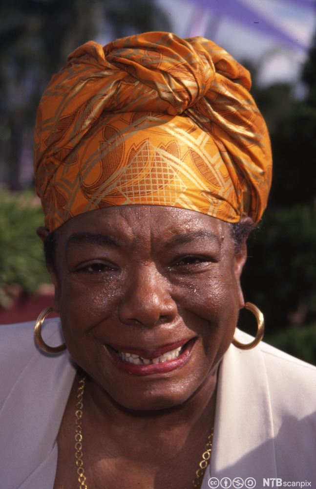 Author Maya Angelou is crying. Photo.