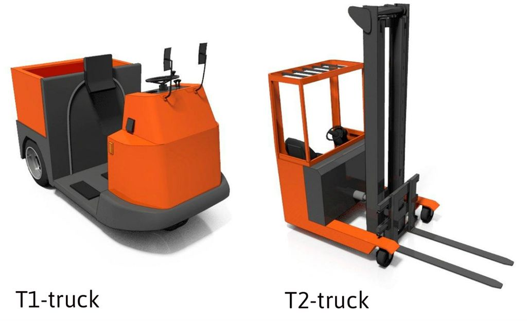 T1- og T2-truck. foto.
