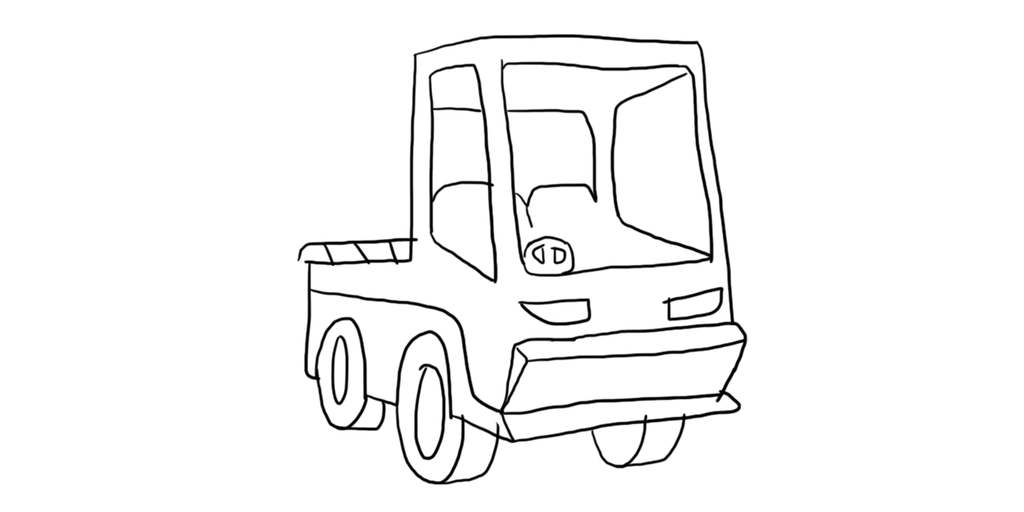 Trekktruck T1. Tegning.
