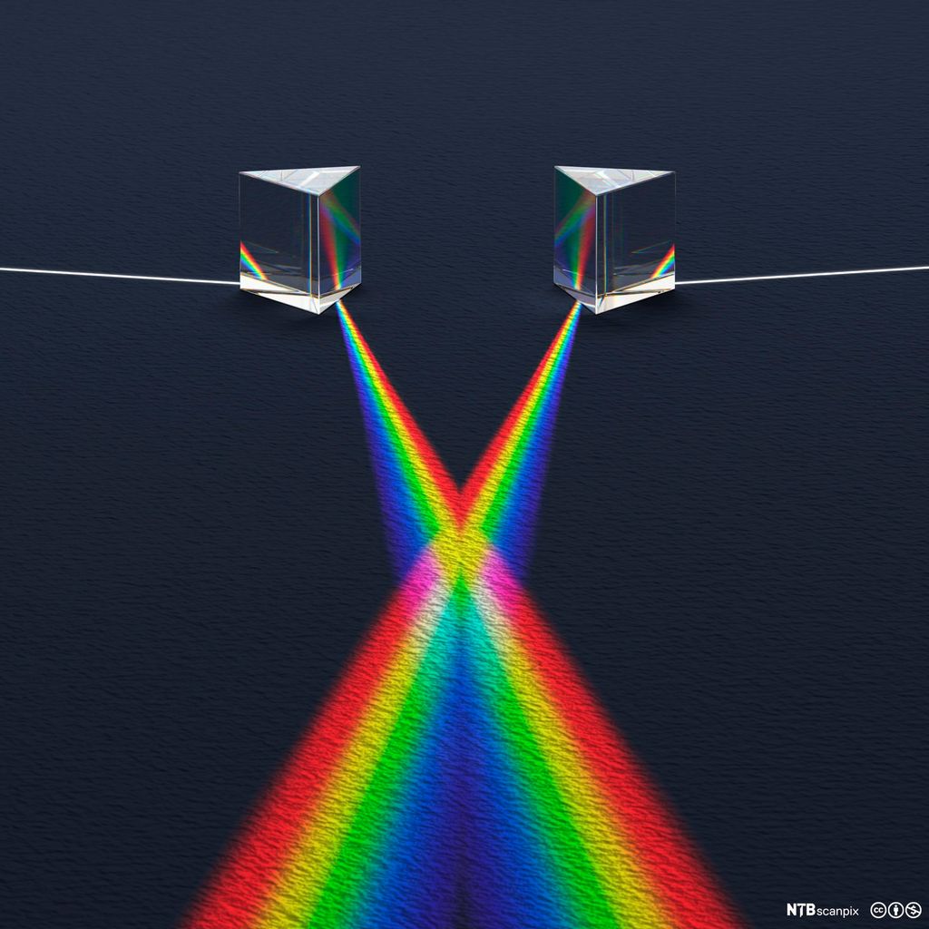 Guovtti prismma čuovgaspekterat rasttidit nubbi nuppi. Illustrašuvdna.