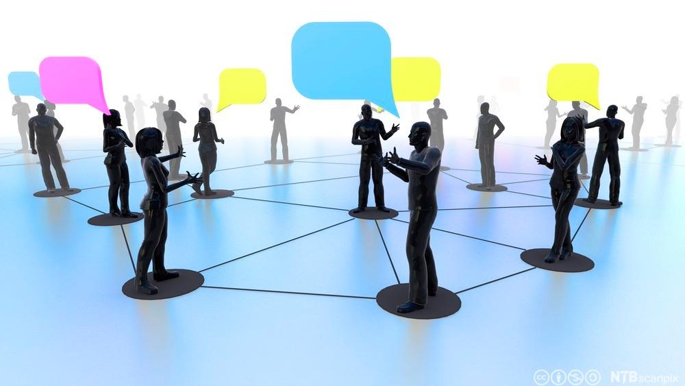 Nettverk på sosiale medier. Illustrasjon.