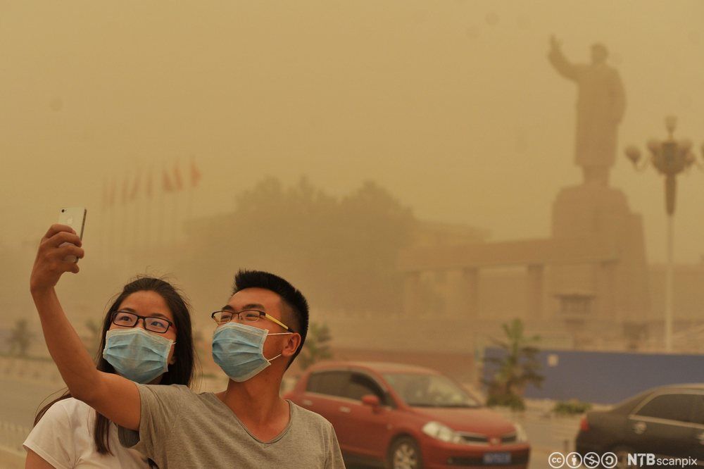 Sandstorm i Kashgar. Foto.