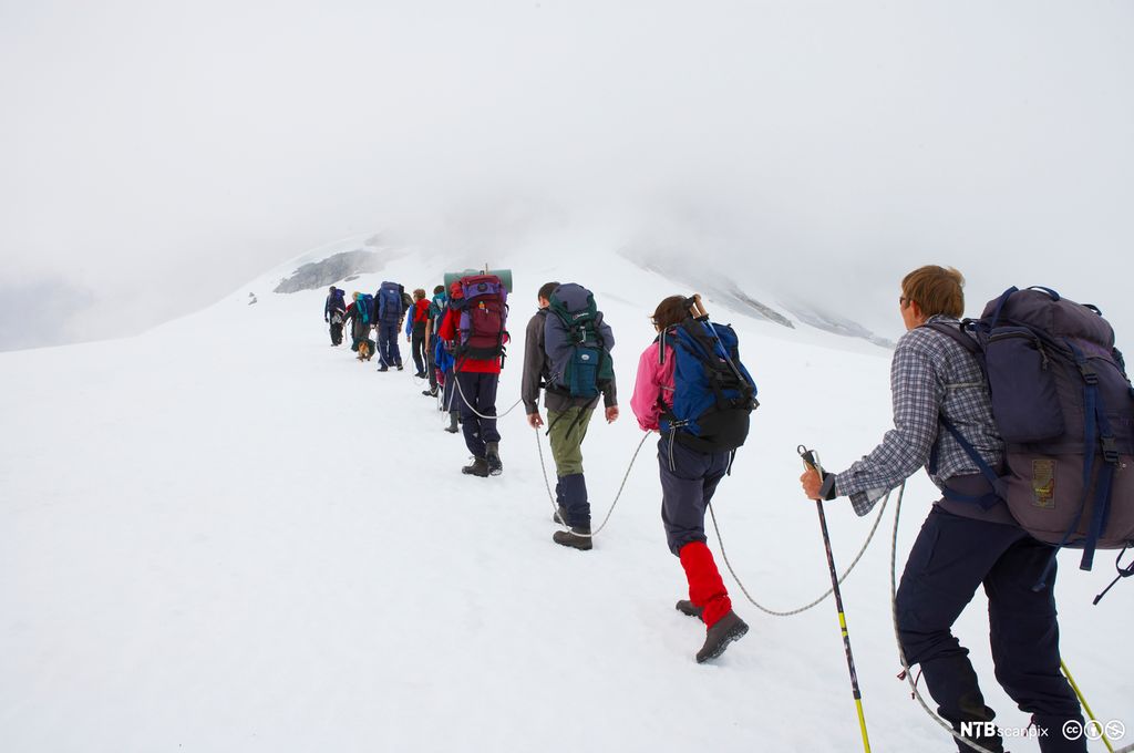 Brevandring med guide på Fanaråken. Foto.