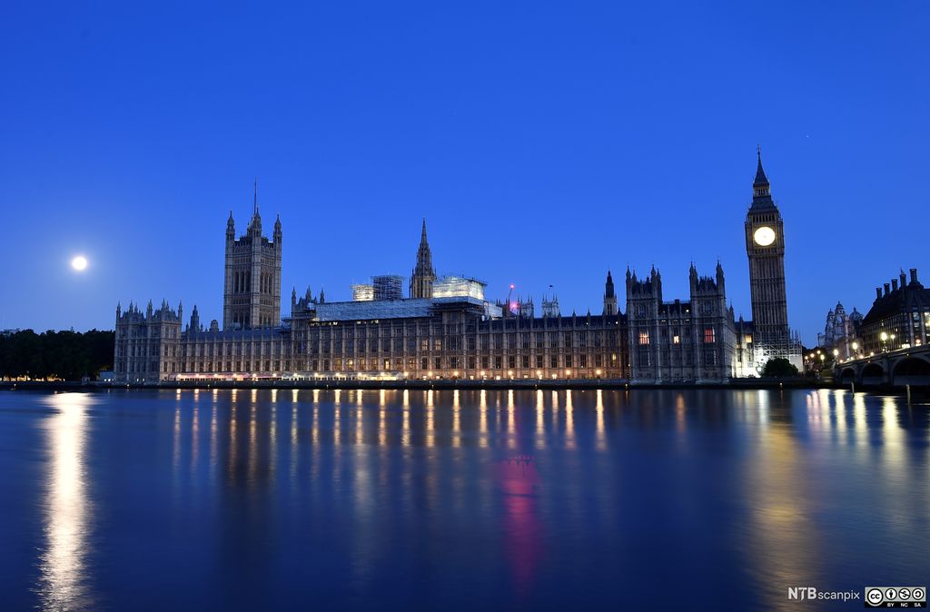 The Houses of Parliament in London. Photo.