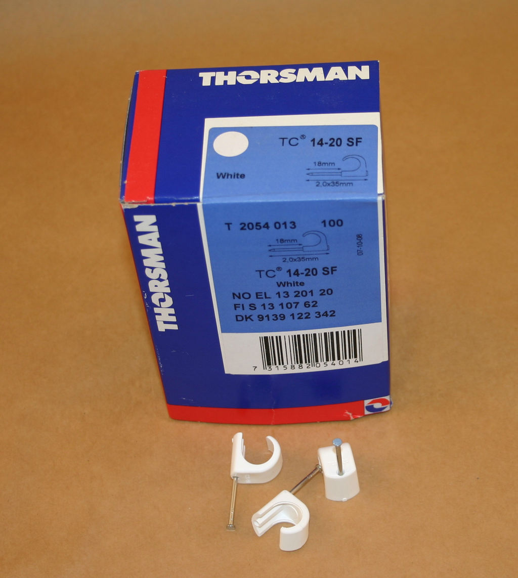 TC-klammer for festing av kabel uten spesialverktøy. Foto.