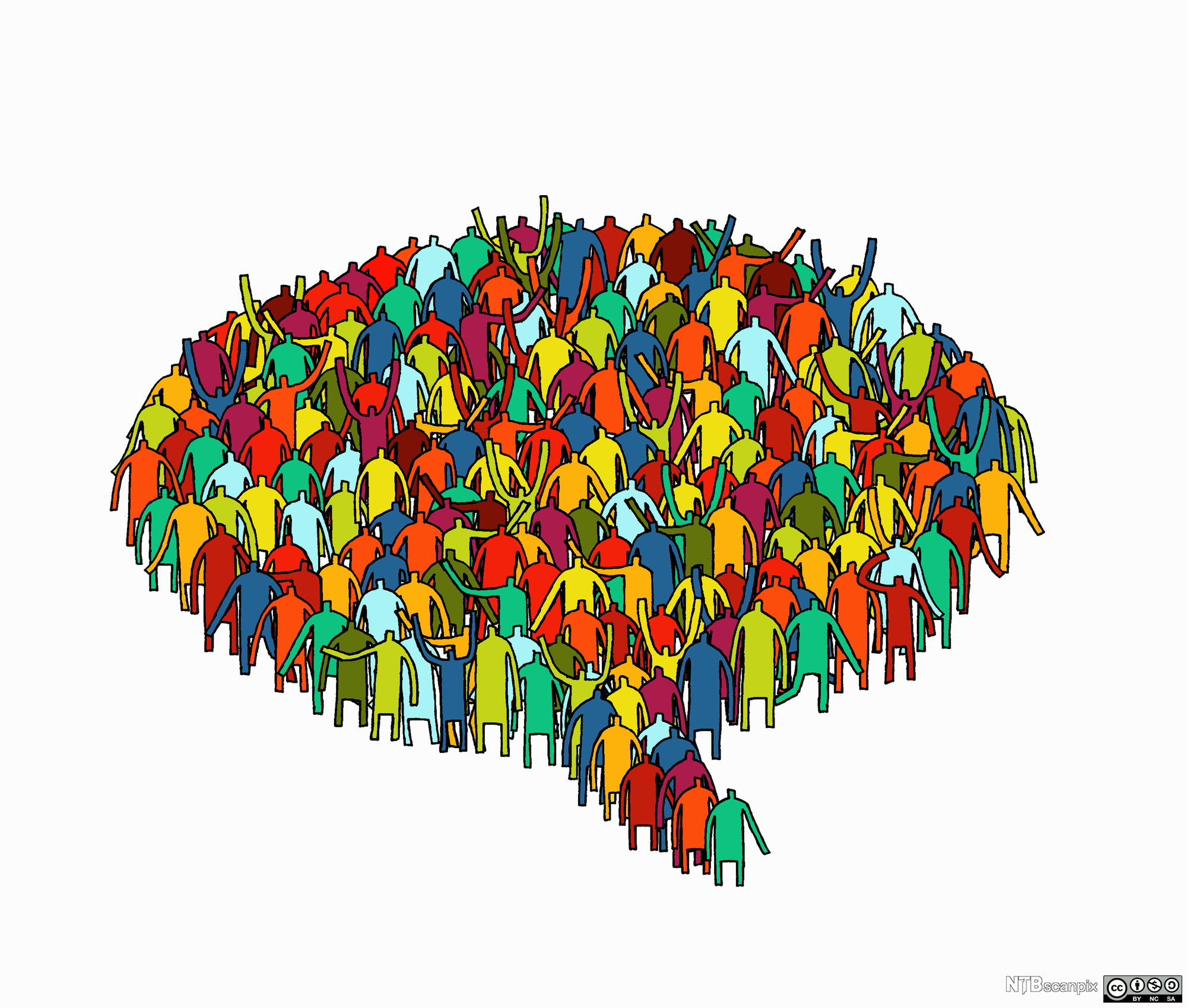 People put together as a bubble. Illustration.