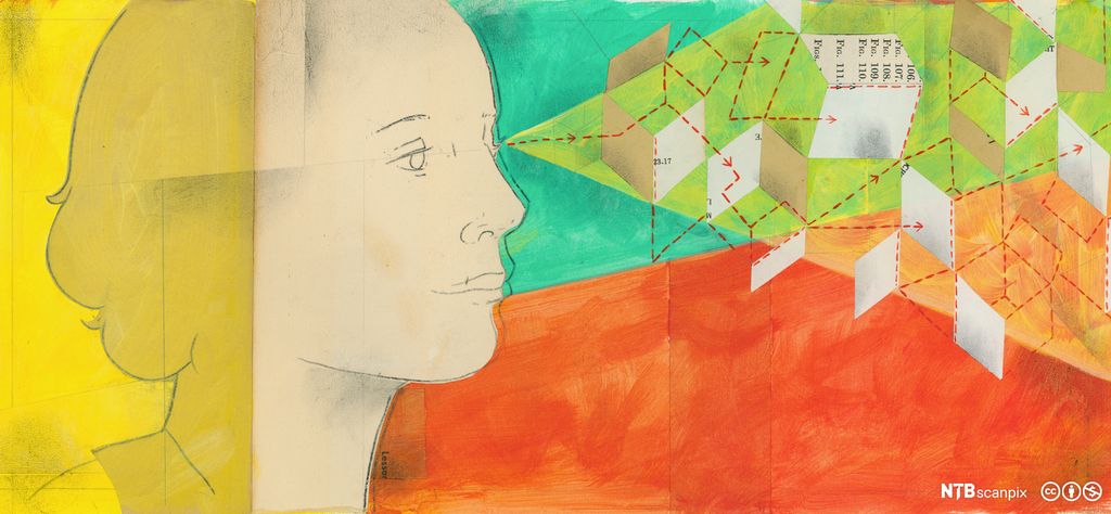 Kvinne som løser problemer. Illustrasjon.