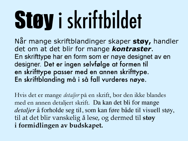 To avsnitt fra brødteksten i artikkelen skrevet med mange ulike skrifttyper, skriftstørrelser og skriftsnitt. Skjermutklipp.