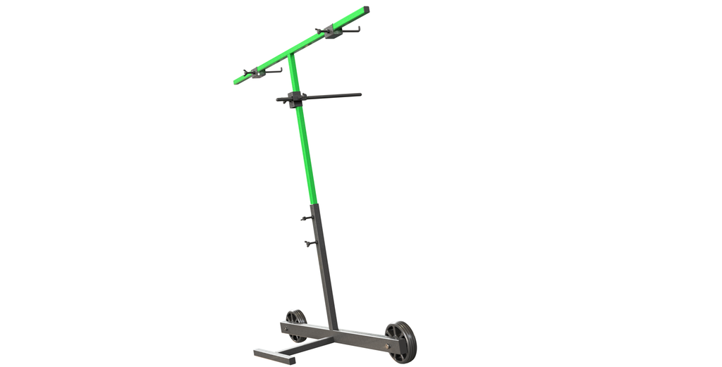 Stativ med festeører for mekaniske komponenter. Illustrasjon.